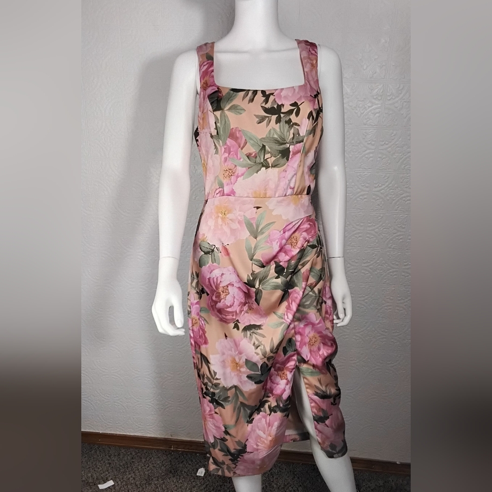 Premier Pink Floral Midi Dress